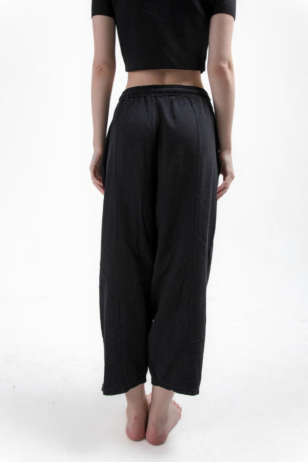 siyah snug pantolon keten