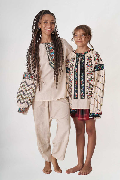 Sand Baggy Etnik Pantolon - Kadın